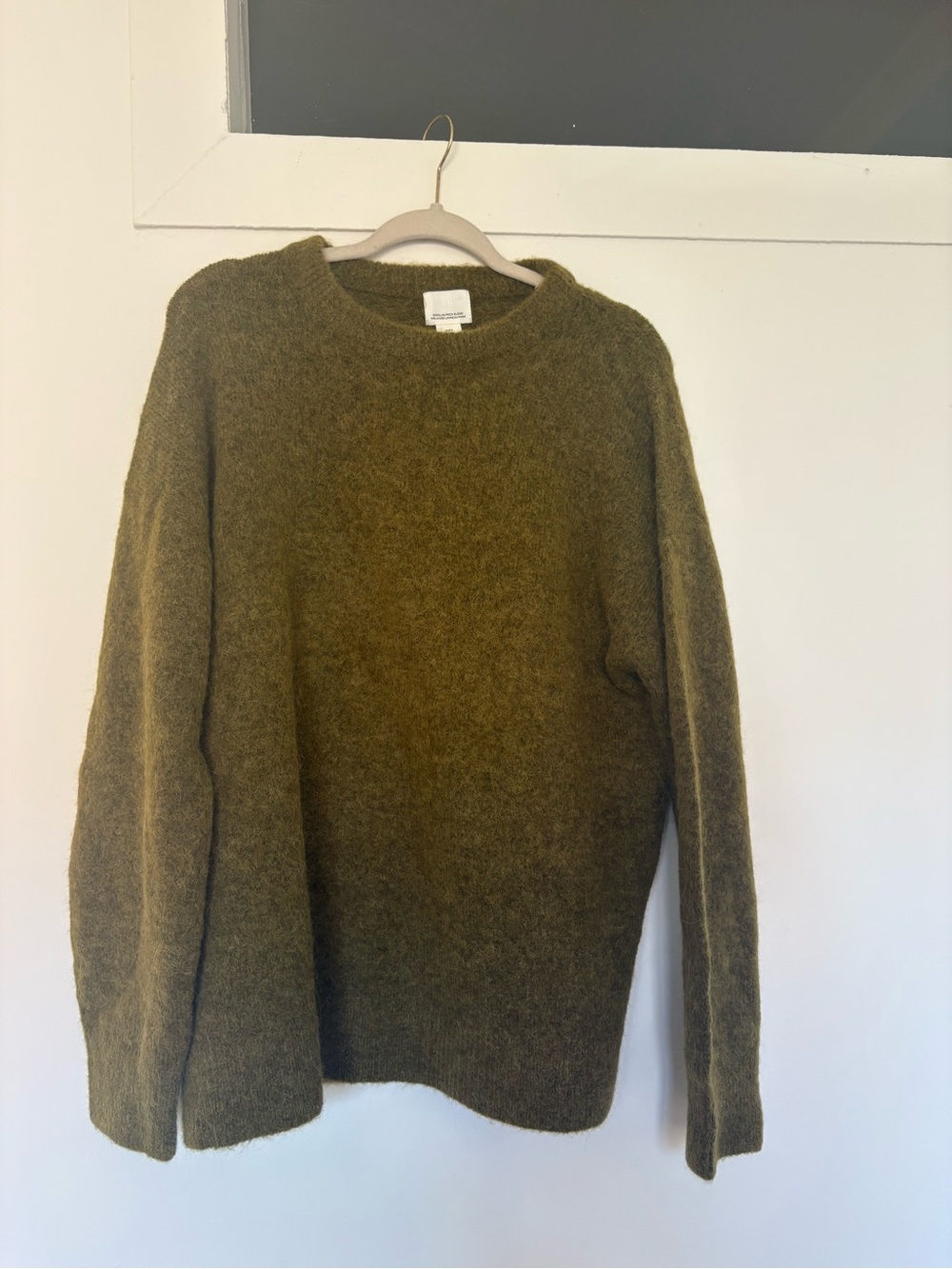 NWT H&M Mohair Olive Green Crewneck Sweater